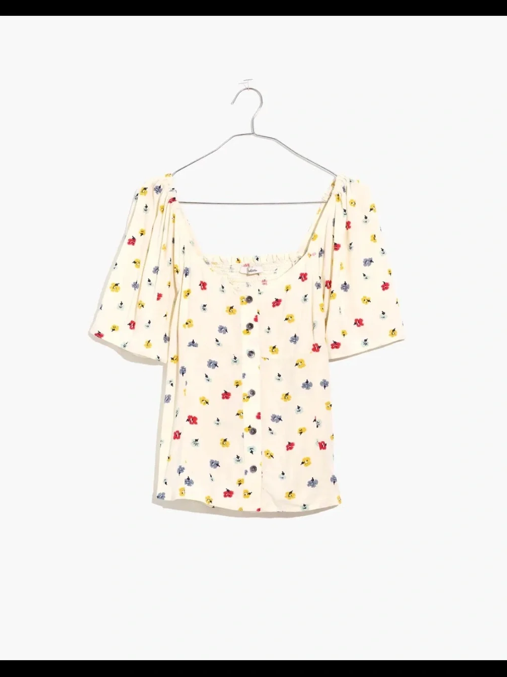 Madewell Seamed Button-Down Shirt in Confetti Floral size XS